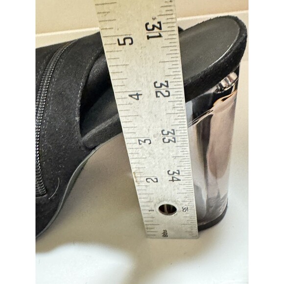 Charlotte Russe Kloude-16 Women 7 1/2 Black Lycra Clear Heels Zippers Going Out - Picture 5 of 16